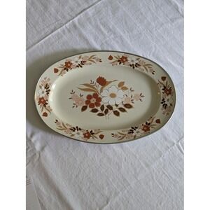 Vintage Kingsbury Dogwood Platter 70's Enamelware Floral Mid-Century